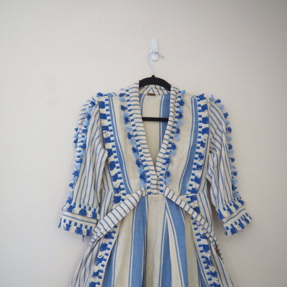 Dodo Bar Or Blue Skyler Tassel Mini Dress sz M - Picture 8 of 12